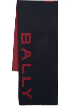 Bally Intarsia-strikket tørklæde med logo