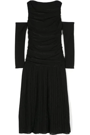 MONNALISA Lang kjole i lurex med cold-shoulder