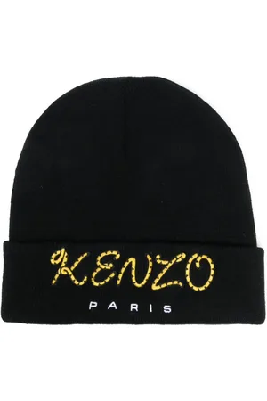 Kenzo Strikket hue med logobroderi