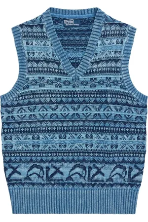 Ralph Lauren Strikket Indigo vest i bomuld