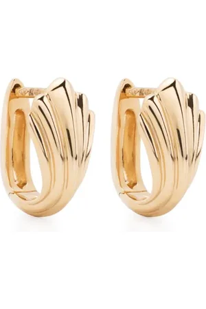 Lizzie Mandler Huggie hoop-øreringe i 18 karat guld med diamant