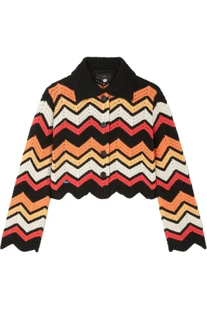 Alanui Kaleidoscopic chevron-strikket jakke