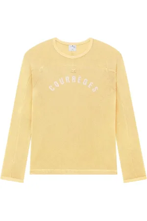 Courrèges T-shirt i mesh med logotryk