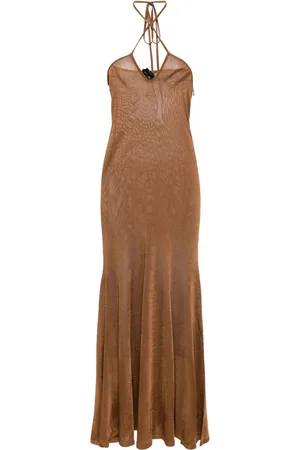 Tom Ford Lang kjole med halterneck og svaj