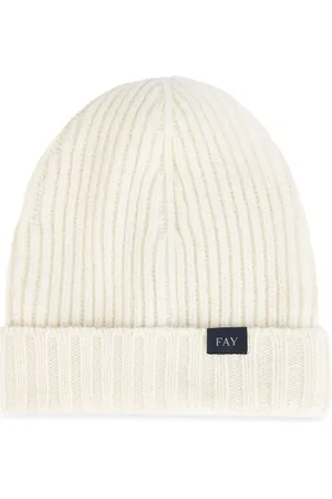 FAY Ribstrikket hue med logo-applikation