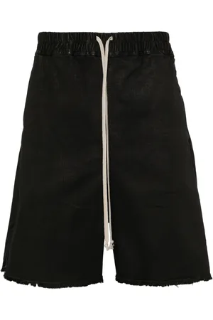 Rick Owens Lange boxershorts i voksbehandlet denim