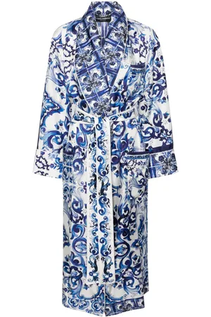 Dolce & Gabbana Frakke i silke med majolica-tryk