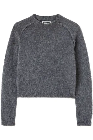 Jil Sander Trøje med rund hals og børstet finish
