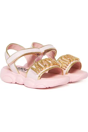 Moschino Sandaler i læder og logoapplikation