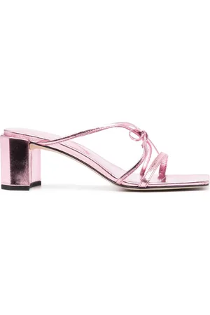 By Far 65mm June mules med metallisk effekt