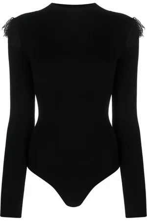 Twin-Set Ribbet top med tyldetalje
