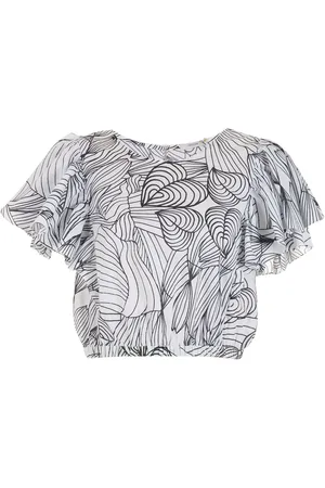 Isolda Cropped Sabiá bluse med hjertetryk