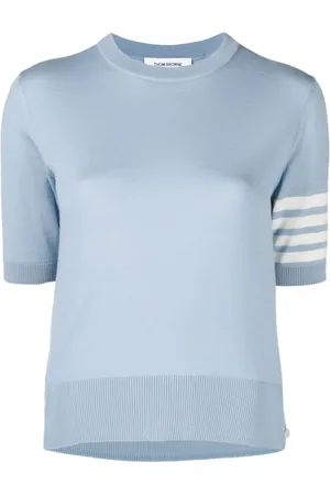 Thom Browne Intarsiastrikket T-shirt med fire striber