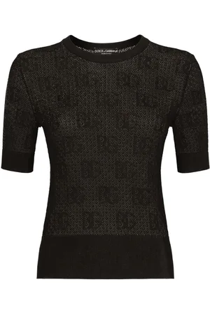 Dolce & Gabbana Top med høj hals og monogram-jacquard