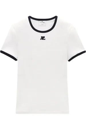 Courrèges T-shirt med kontrastkant