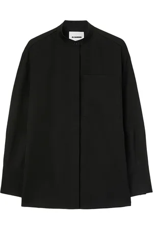 Jil Sander Langærmet gabardine-skjorte i uld