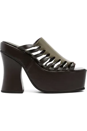 ECKHAUS LATTA 135mm mules i læder med snoet detalje