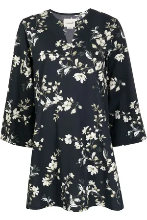Bambah T-shirt i bomuldsblanding med blomstertryk