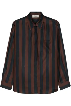Fendi Pequin-stribet silkeskjorte