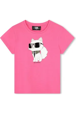 Karl Lagerfeld Ikon Choupette T-shirt med rhinstenudsmykning