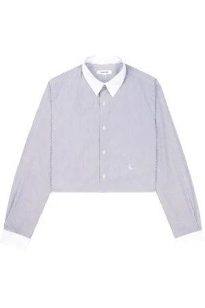 Sporty & Rich Stribet cropped skjorte