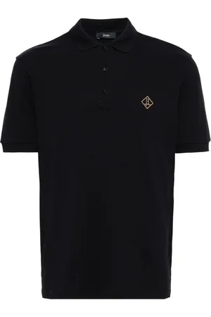 HERNO Polo i piqué med broderet logo