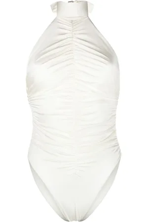 Noire Swimwear Badedragt med halterneck og ruche