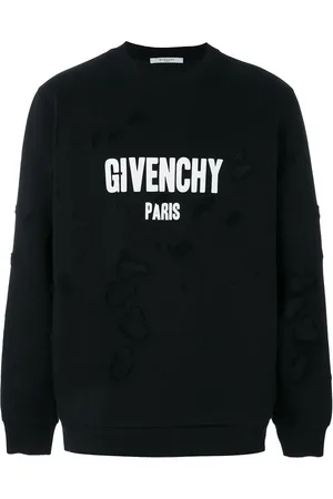 Givenchy Sweatshirt med logotryk og slitageeffekt