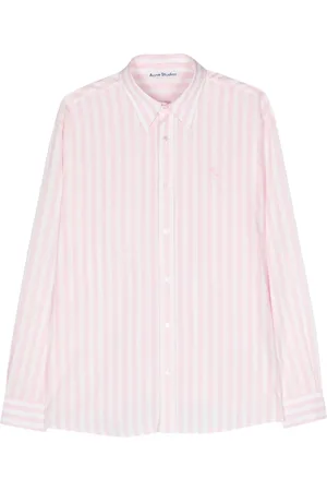 Acne Studios Stribet skjorte med broderet logo