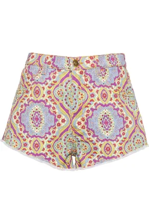Etro Denimshorts med blomstertryk