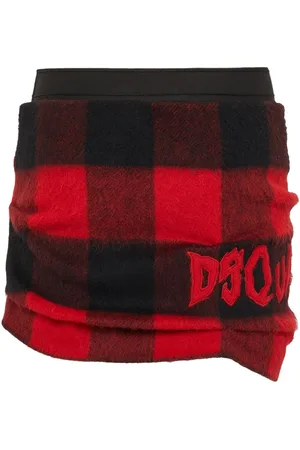 Dsquared2 Kort ternet nederdel med slitageeffekt