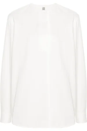 Totême Bluse i twill uden krave