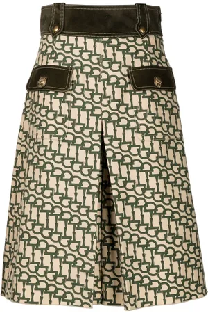 Gucci Shorts med brede ben og horsebit-mønster