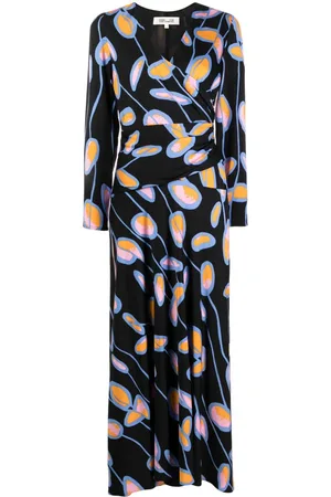 Diane von Furstenberg Lang Landira kjole med blomstertryk
