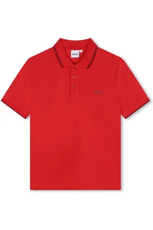 HUGO BOSS Piqué-vævet polo med logotryk