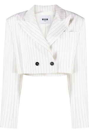Msgm Nålestribet cropped blazer i uld