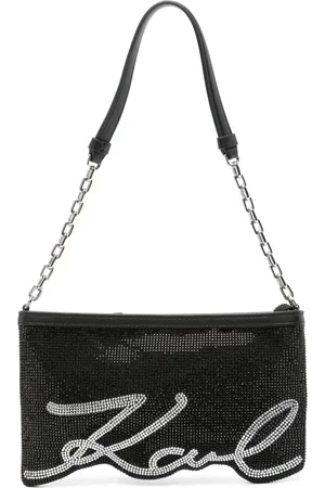 Karl Lagerfeld Skuldertaske med rhinsten-logo