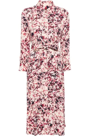 HUGO BOSS Kort kjole i satin med blomstertryk