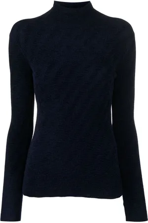 Emporio Armani Chevron-mønstret trøje med rund hals