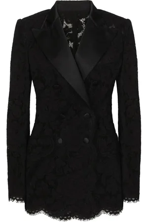 Dolce & Gabbana Blomstret blazer-jakke med blonde