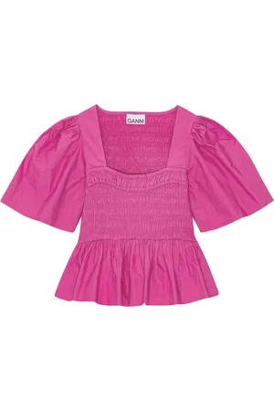 Ganni Bluse med peplum-talje