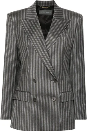 Alberta Ferretti Dobbeltradet blazer i flannel