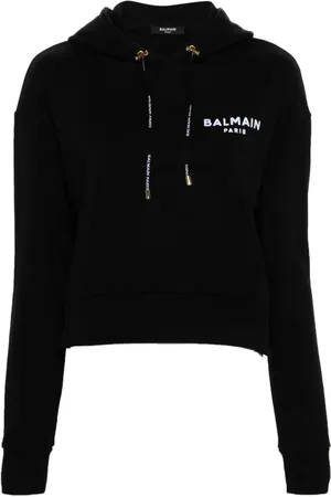 Balmain Hættetrøje med flock-tekstur og logo