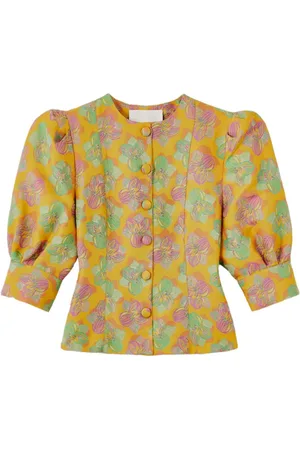 Destree Jasper bluse i blomstret jacquard