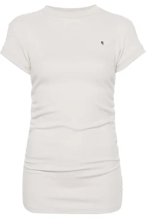 Elena Velez T-shirt i jersey med ruche-detalje