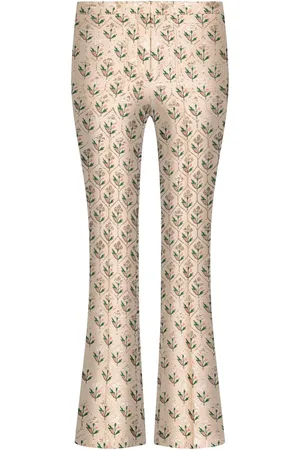 Giambattista Valli Cropped bukser i jacquard med blomstermønster og svaj