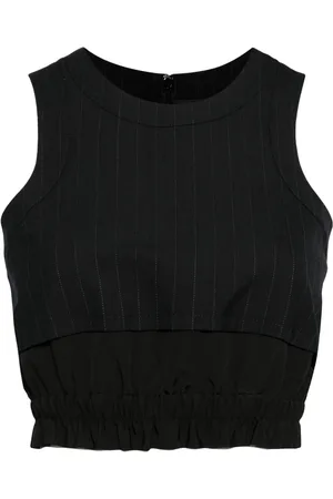 SACAI Nålestribet cropped top uden ærmer