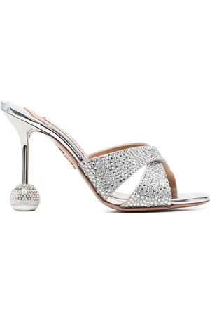 Aquazzura Yes Darling 95mm mules med krystaller