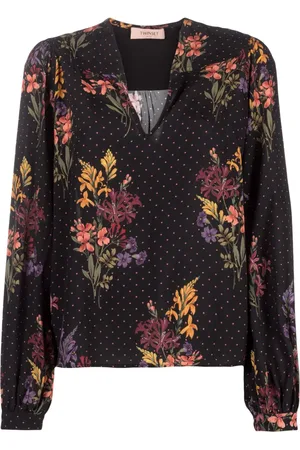 Twin-Set Bluse med blandet tryk