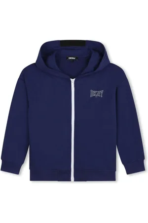 DKNY Hættetrøje med lynlås og logotryk